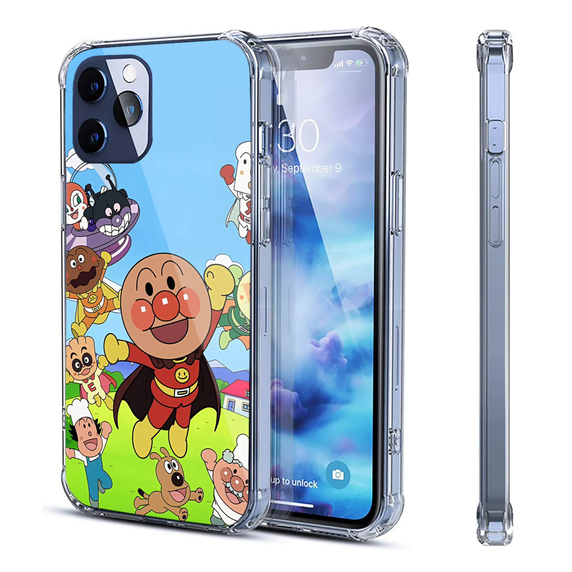 （画像用） アンパンマン Anpanman 【iPhone 12シリーズ対応】透明スマホケース（クリアソフトケース）